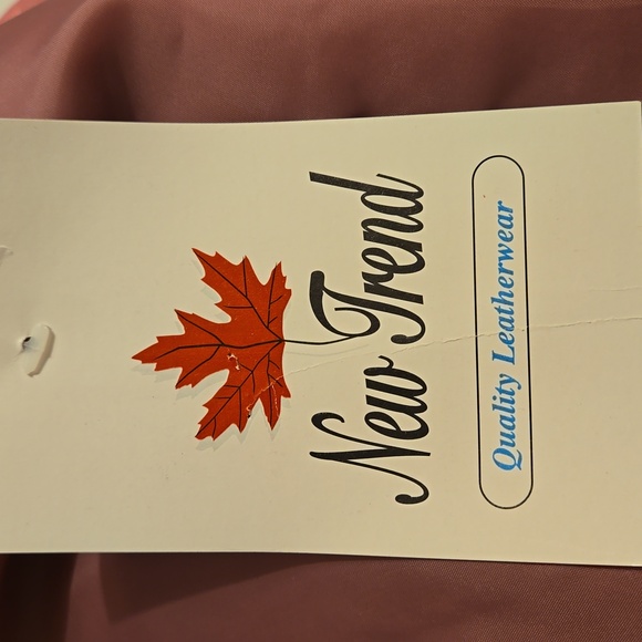 NWT New Trend  pink leather coat Sz L - Picture 9 of 9